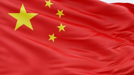 Chinese national flag waving in the wind