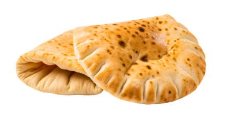 Freshly Baked Pita Bread Isolated on a White Background