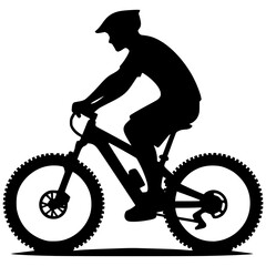 Obraz premium Silhouette cyclist riding a bike vector illustration