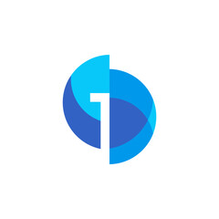 Vibrant Dual Circle Number One 1 Network Global Business Logo Design Vector