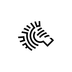 Zebra Head Animal Strip Black and White Wildlife Mascot Abstract Logo Design Vector © senhikaristudio