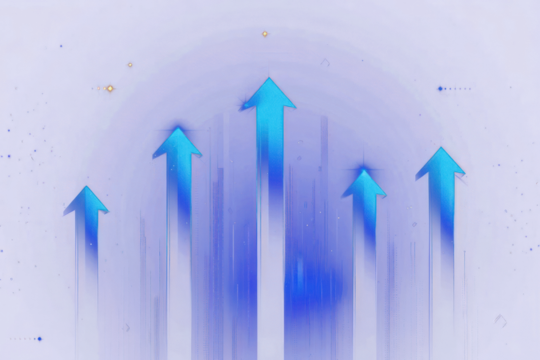 PNG Blue arrows pointing upwards background financial business.