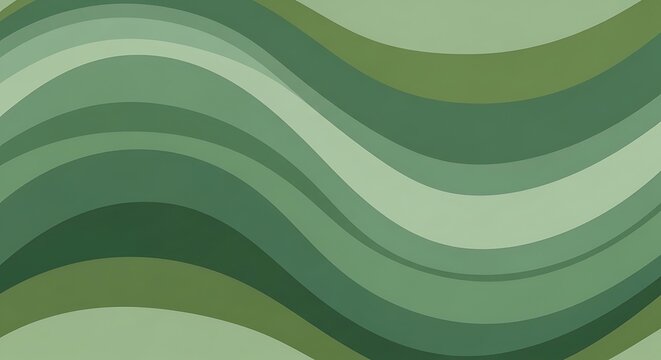 Ethereal flowing green waves background, tranquil and harmonious design