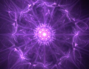 Glowing fractal in shades of purple radiating outwards, symmetrical