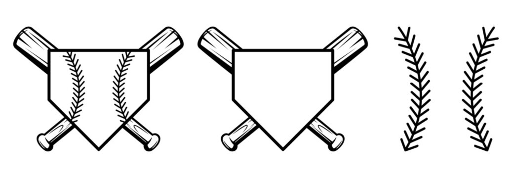 Baseball Home Plate Cross Bats Game Day