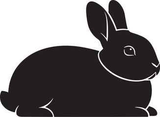 Running rabbit silhouette icon illustration on an isolated background, a symbol of speed, agility, and natural wildlife in motion.