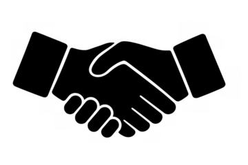 Handshake icon symbolizing agreement, partnership, success, deal, business collaboration and cooperation with a transparent background