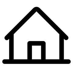 minimalist bold line house home icon vector illustration