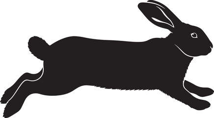 Lop-eared rabbit silhouette vector illustration. adorable pet bunny with dropped ears, perfect for animal and nature designs.