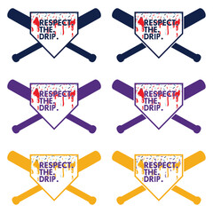 Respect The Drip Baseball Ice Cream Drip T-shirt Design