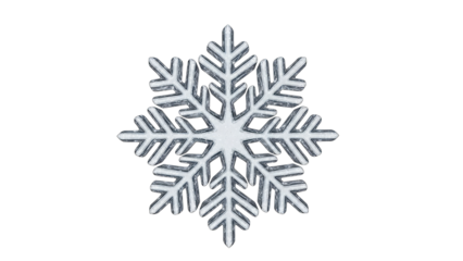 Detailed Frozen Snowflake Crystal with Intricate Ice Patterns Isolated on a Clean White Background