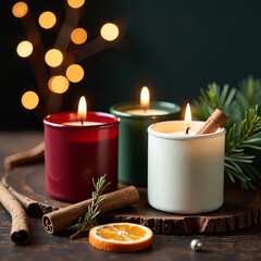 Holiday candles Luxurious ambiance, inviting glow, and aromatic scents create a festive atmosphere for memorable moments of warmth and joy. Beautifully crafted candles, perfect gifts