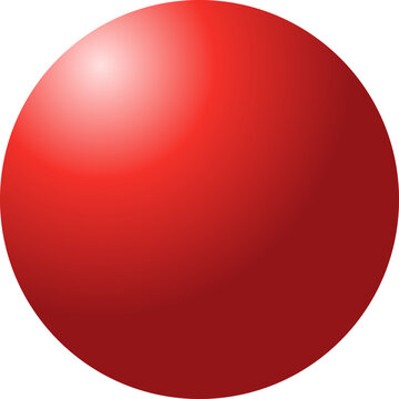 Red circle sphere ball on white background. Spheres and ball round sphere