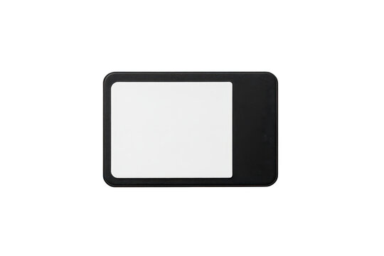 A sleek. modern black and white cardholder resting on a soft. neutral background. a minimalist design ideal for organizing business cards or personal IDs. emphasizing simplicity and elegance