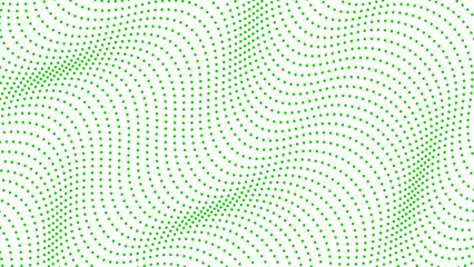 Halftone wave green dots background. Abstract dotted wave lines on transparent background.  © Foto Vista