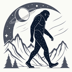 Starborn Giant Walking Through Mountains