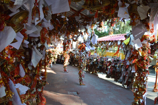 Chitai Golu Devta (The God of Justice) Temple in Almora, Uttarakhand covered with Sacred Bells and Prayer Letters.