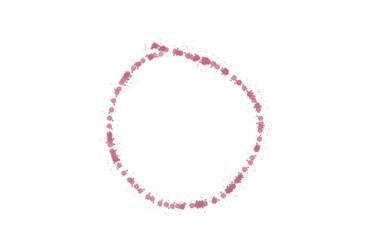 A delicate circle formed by small pink watercolor splashes on a white background creating a soft effect