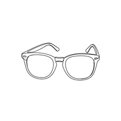 Fototapeta premium Hand drawn sketch of vintage style eyeglasses on a white background