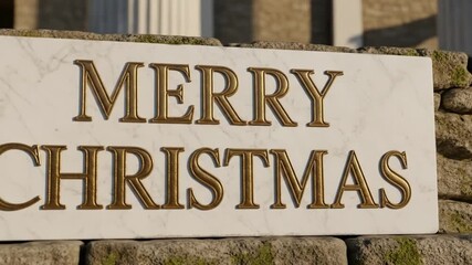 Christmas Wishes Engraved Stone Text Merry Christmas, festive season and holiday concept - Powered by Adobe