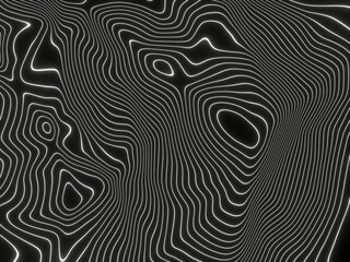 Obraz premium Black and white mountain contour lines.Contour map. Abstract stripped background