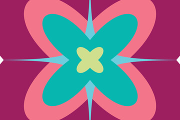 Colorful Geometric Floral Pattern Illustration