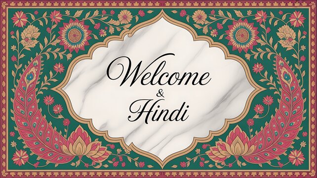 Indian wedding artwork showcasing love in Mughal Garden architecture - Powered by Adobe