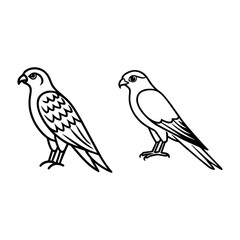 Fototapeta premium Two Birds Sitting Outline