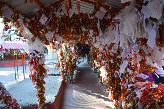 Chitai Golu Devta (The God of Justice) Temple in Almora, Uttarakhand covered with Sacred Bells and Prayer Letters.