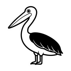Fototapeta premium Pelican bird in bold minimal style suitable for marine themes, beach graphics, and wildlife artwork.