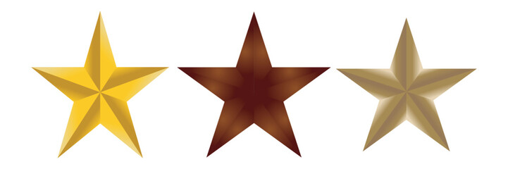 Shiny gold star decoration on a white background