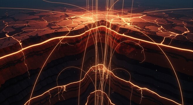 Abstract cityscape at sunset