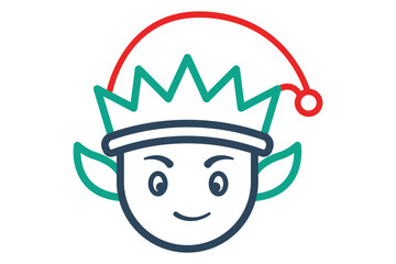 Elf icon. line icon style. icon related to christmas. religion elements vector illustration