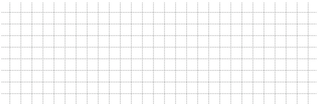 Squared dashed grid seamless pattern. math paper notebook background. dashed cross line texture. squared notebook seamless pattern. grid paper sheet. vector illustration isolated on white background .