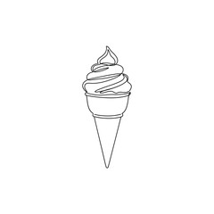 Simple sketch of a swirled soft serve ice cream cone