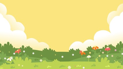 Meadow with flowers and butterflies © Indah Riani