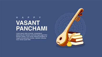 vector vasant panchami poster template