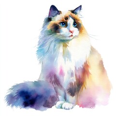 cat with blue ribbon