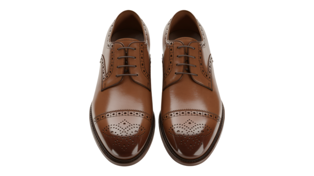 Classic brown leather dress shoes convey style and professional success