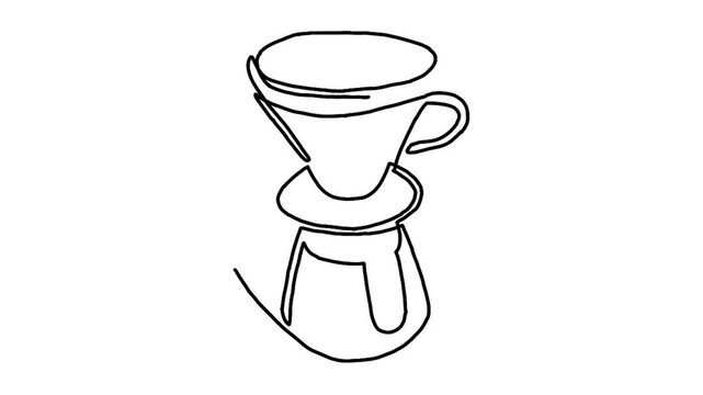 Continue line animation of vietnamese coffee