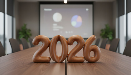 Exciting business projections for 2026 shown in a professional boardroom setting