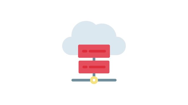 A white cloud adorned with two red and white boxes, adding a playful touch to the sky.