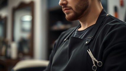 clippers. A professional barber concentrates on his work with soft lighting highlighting his tools. lifestyle magazines.