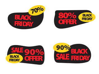 Vector set of sale and discount offer icons, stickers, tags, labels, and banner buttons for business promotion design