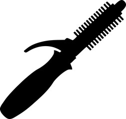 Professional Round Styling Hairbrush Silhouette Icon