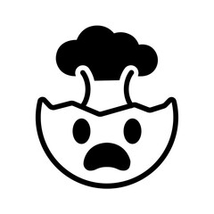 Vector solid black icon for Exploding head