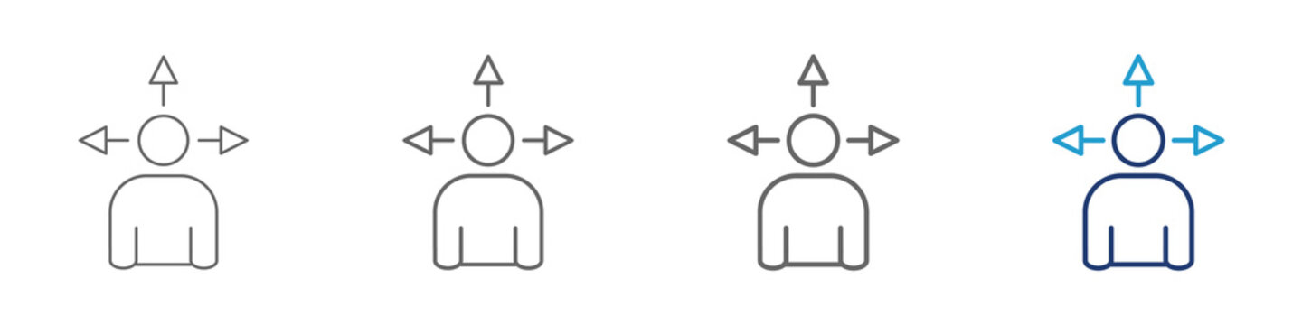 Behaviour icons in line style and blue bolor, symbol vector elements for infographic web