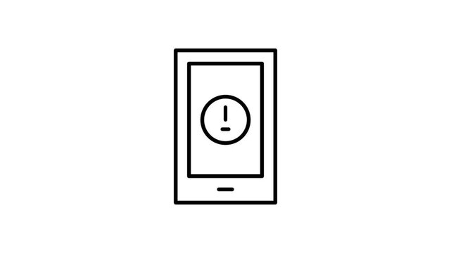 A smartphone with an exclamation mark symbol, suggesting an important message or warning.