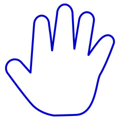 Obraz premium Blue Outline Open Hand