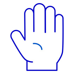 Obraz premium Blue Outline Hand Print